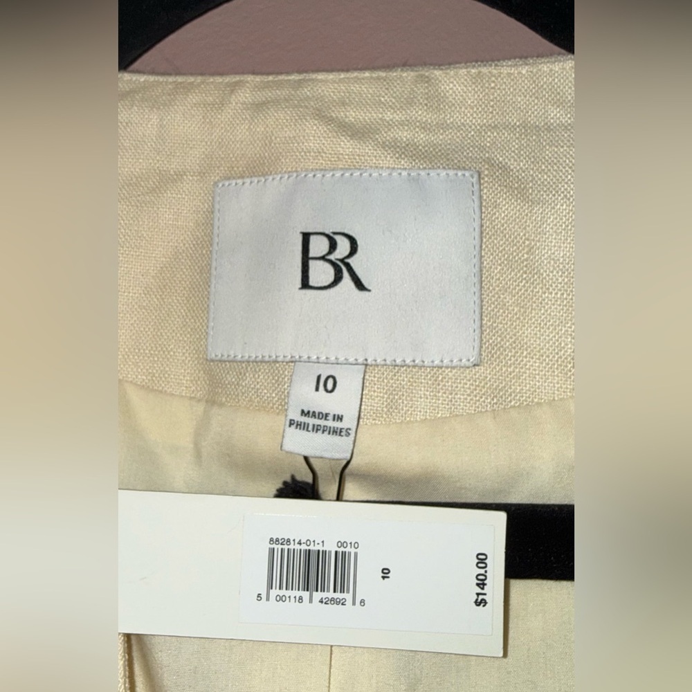 BANANA REPUBLIC Lina Linen Vest in Cream Size 10 - Picture 4 of 5